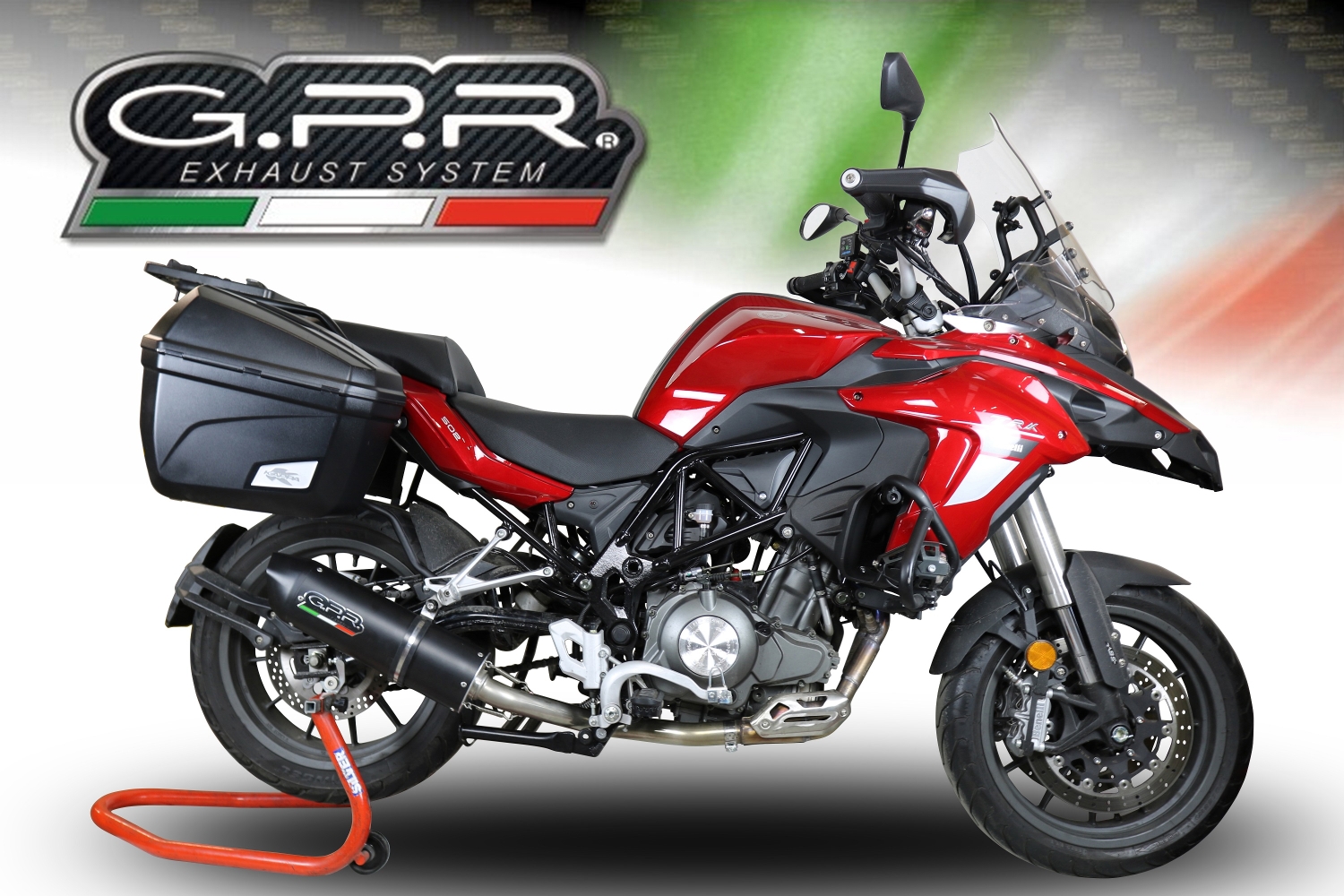 Escape compatível com Benelli Trk 502 2021-2024, Furore Evo4 Nero, Escape homologado, legal para mercados NÃO europeus, incluindo tubo de ligação e db killer removível 