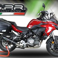 Escape compatível com Benelli Trk 502 2021-2024, Furore Evo4 Nero, Escape homologado, legal para mercados NÃO europeus, incluindo tubo de ligação e db killer removível 