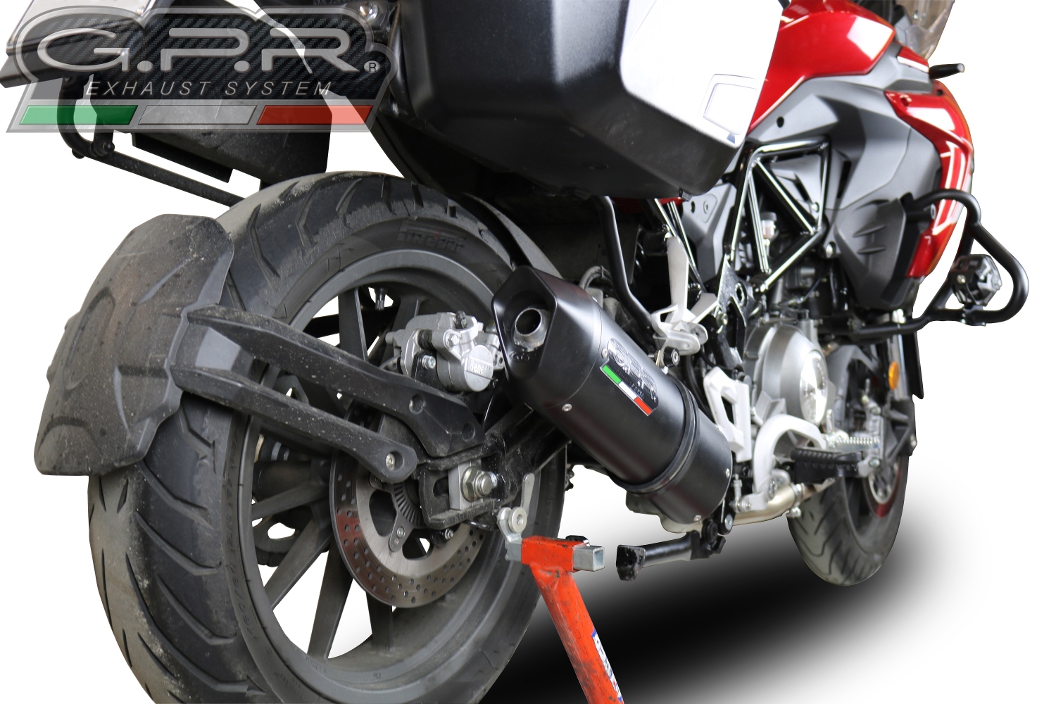 Escape compatível com Benelli Trk 502 2021-2024, Furore Evo4 Nero, Escape homologado, legal para mercados NÃO europeus, incluindo tubo de ligação e db killer removível 
