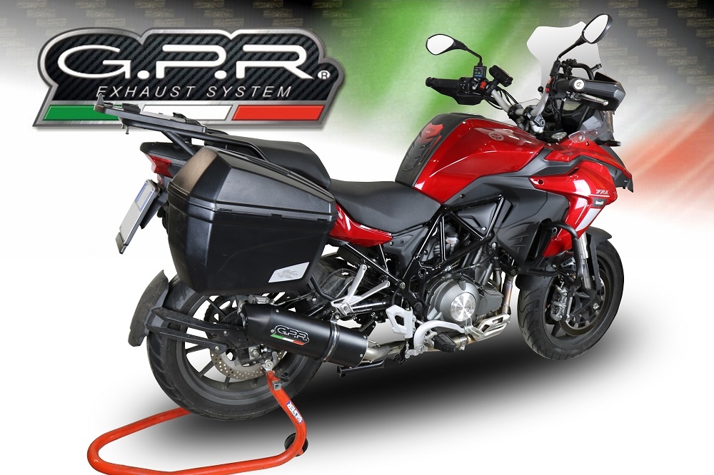 Escape compatível com Benelli Trk 502 2021-2024, Furore Evo4 Nero, Escape homologado, legal para mercados NÃO europeus, incluindo tubo de ligação e db killer removível 