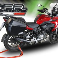 Escape compatível com Benelli Trk 502 2021-2024, Furore Evo4 Nero, Escape homologado, legal para mercados NÃO europeus, incluindo tubo de ligação e db killer removível 