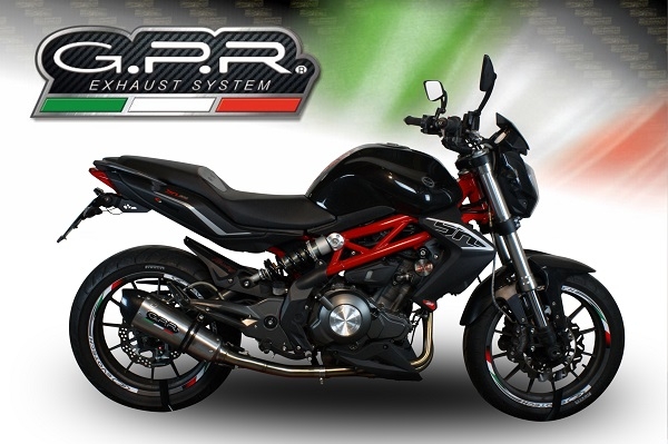 GPR escape compatível com  Benelli Bn 302 S 2015-2016, New Grand Prix Evo Titanium, Escape legal, homologado, silenciador com db killer removível e tubo de ligação específico 