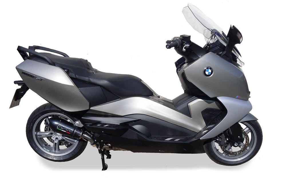 GPR escape compatível com  Bmw C 650 Gt 2012-2015, New Grand Prix Evo Poppy, Escape legal, homologado, silenciador com db killer removível e tubo de ligação específico 
