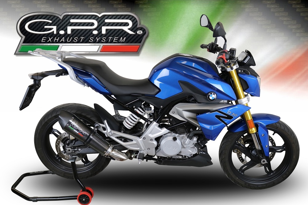GPR escape compatível com Bmw G 310 R 2022-2024, New Grand Prix Evo Poppy, Sistema homologado com catalisador linha completa, silencioso mais coletor 