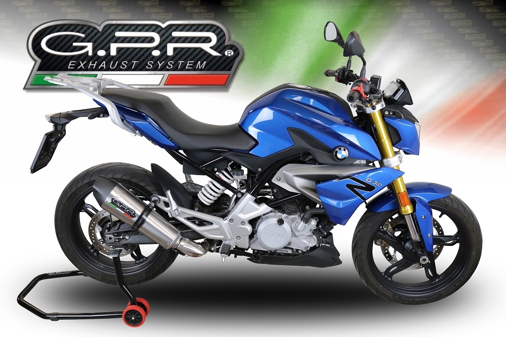 GPR escape compatível com  Bmw G 310 R 2022-2024, New Grand Prix Evo Titanium, Escape completo, não legal para países da UE, com db killer removível 