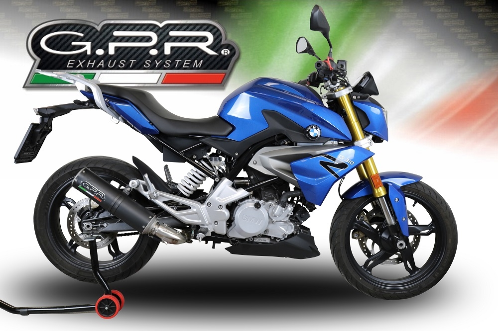 GPR escape compatível com  Bmw G 310 R 2017-2021, M3 Black Titanium, Sistema homologado com catalisador linha completa, silencioso mais coletor 