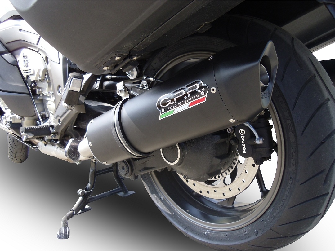Escape compatível com Bmw K 1600 Gt 2010-2016, Furore Nero, Par de silenciosos de escape homologadas, com db killer removível e tubos de ligação específicos 