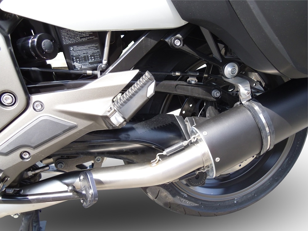 Escape compatível com Bmw K 1600 Gt 2010-2016, Furore Nero, Par de silenciosos de escape homologadas, com db killer removível e tubos de ligação específicos 