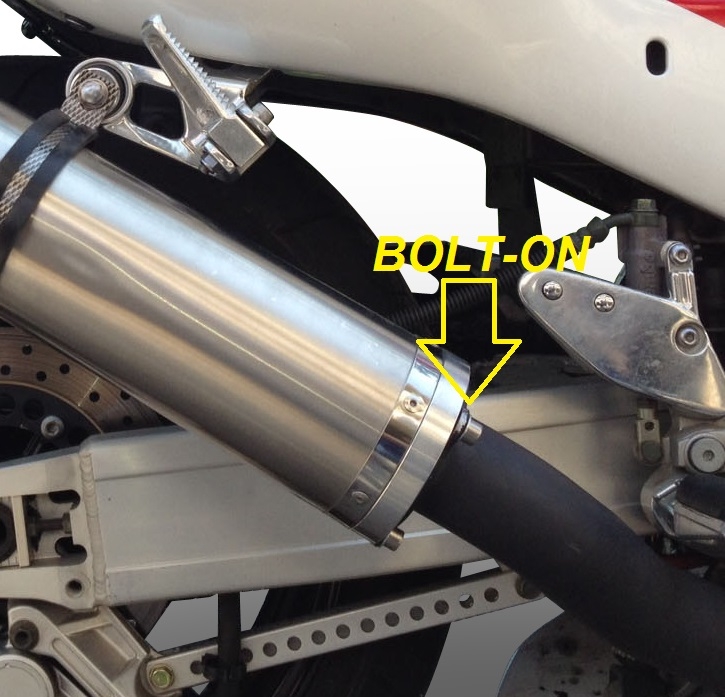 Escape compatível com Hyosung Comet 250 GT - R 2001-2014, Inox Tondo, Silenciador de escape, aprovado, montagem com flange específico (bolt-on), com db killer removível 
