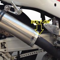 Escape compatível com Hyosung Comet 250 GT - R 2001-2014, Inox Tondo, Silenciador de escape, aprovado, montagem com flange específico (bolt-on), com db killer removível 