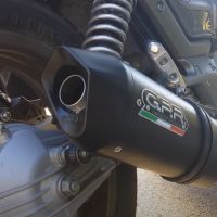 Escape compatível com Moto Guzzi Breva 750 2003-2009, Furore Nero, Par de silenciosos de escape homologadas, com db killer removível e tubos de ligação específicos 