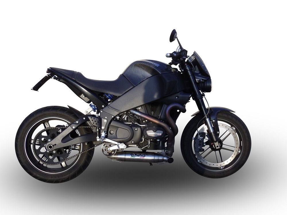 Escape compatível com Buell Xb 9 2003-2007, Deeptone Inox, Par de silenciosos de escape homologadas, com db killer removível e tubos de ligação específicos 
