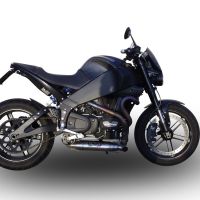 Escape compatível com Buell Xb 9 2003-2007, Deeptone Inox, Par de silenciosos de escape homologadas, com db killer removível e tubos de ligação específicos 