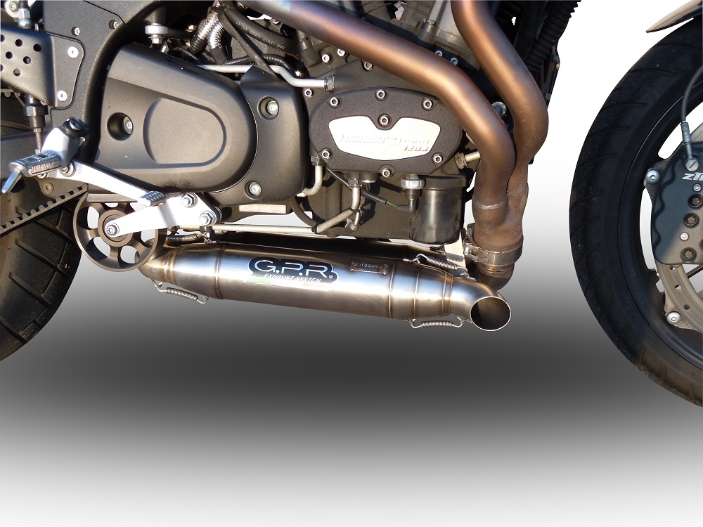 Escape compatível com Buell Xb 9 2003-2007, Deeptone Inox, Par de silenciosos de escape homologadas, com db killer removível e tubos de ligação específicos 