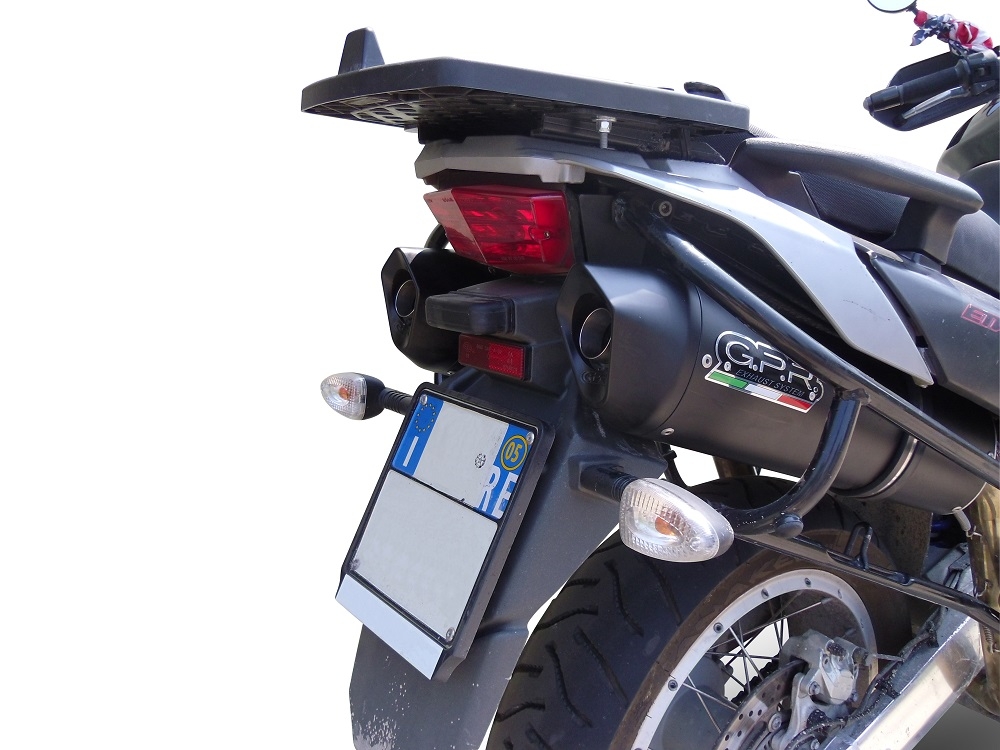 Escape compatível com Aprilia Etv Caponord 1000 Rally 2001-2007, Furore Nero, Par de silenciosos de escape homologadas, com db killer removível e tubos de ligação específicos 