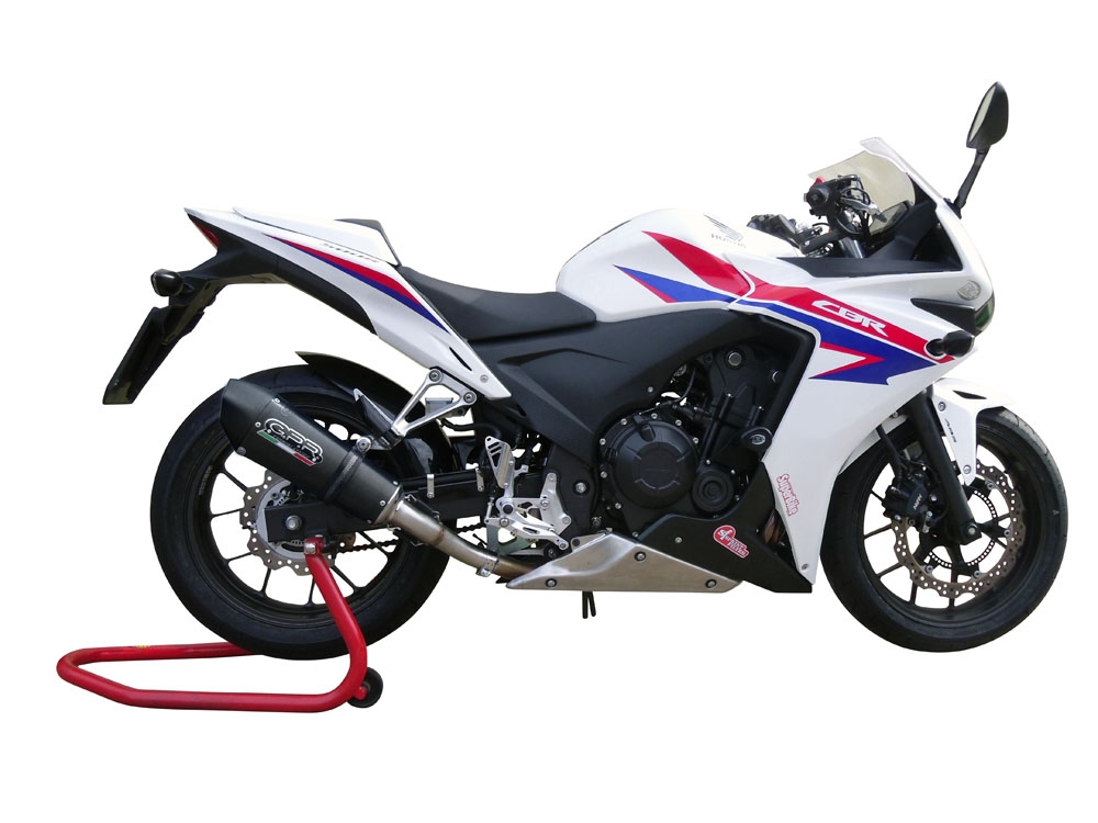GPR escape compatível com  Honda Cbr 500 R 2023-2024, New Grand Prix Evo Black Titanium, Escape legal, homologado, silenciador com db killer removível e tubo de ligação específico 