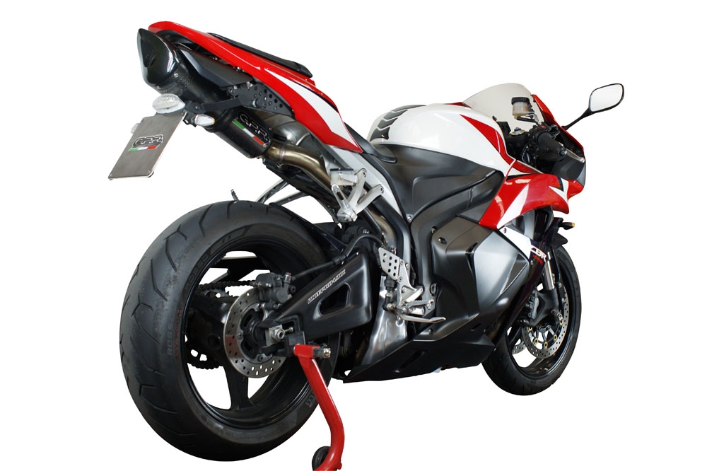 Escape compatível com Honda Cbr 600 Rr 2005-2006, Tiburon Poppy, Sistema racing Silencioso com tubo de ligação 