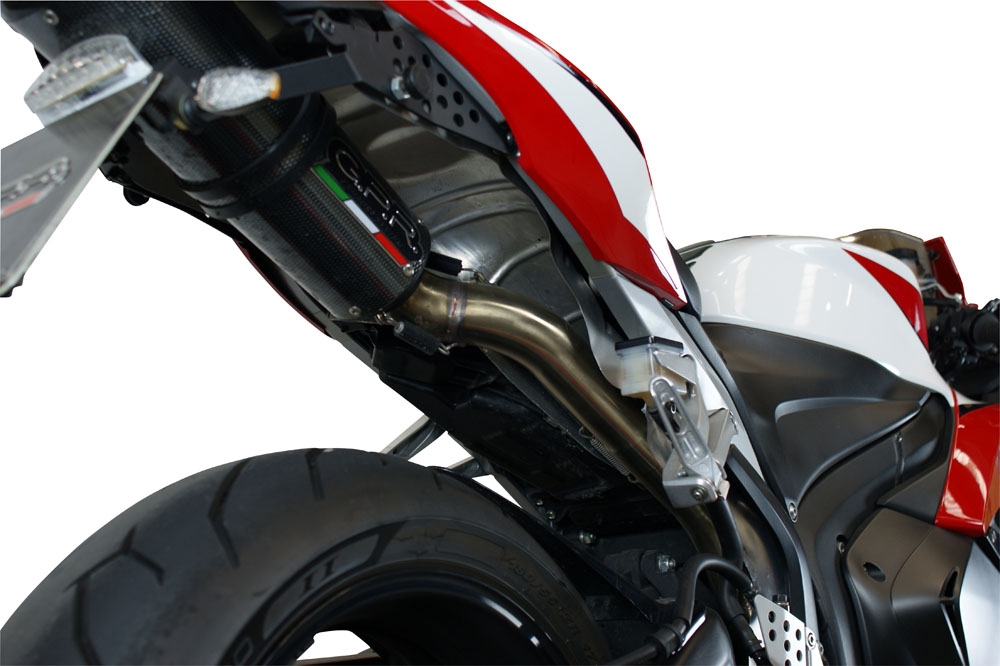 Escape compatível com Honda Cbr 600 Rr 2005-2006, Tiburon Poppy, Sistema racing Silencioso com tubo de ligação 
