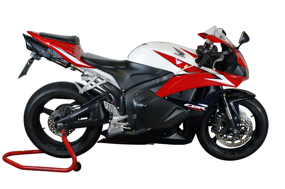 Escape compatível com Honda Cbr 600 Rr 2005-2006, Tiburon Poppy, Sistema racing Silencioso com tubo de ligação 