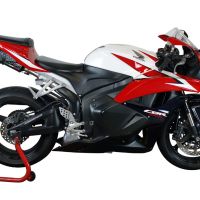 Escape compatível com Honda Cbr 600 Rr 2005-2006, Tiburon Poppy, Sistema racing Silencioso com tubo de ligação 