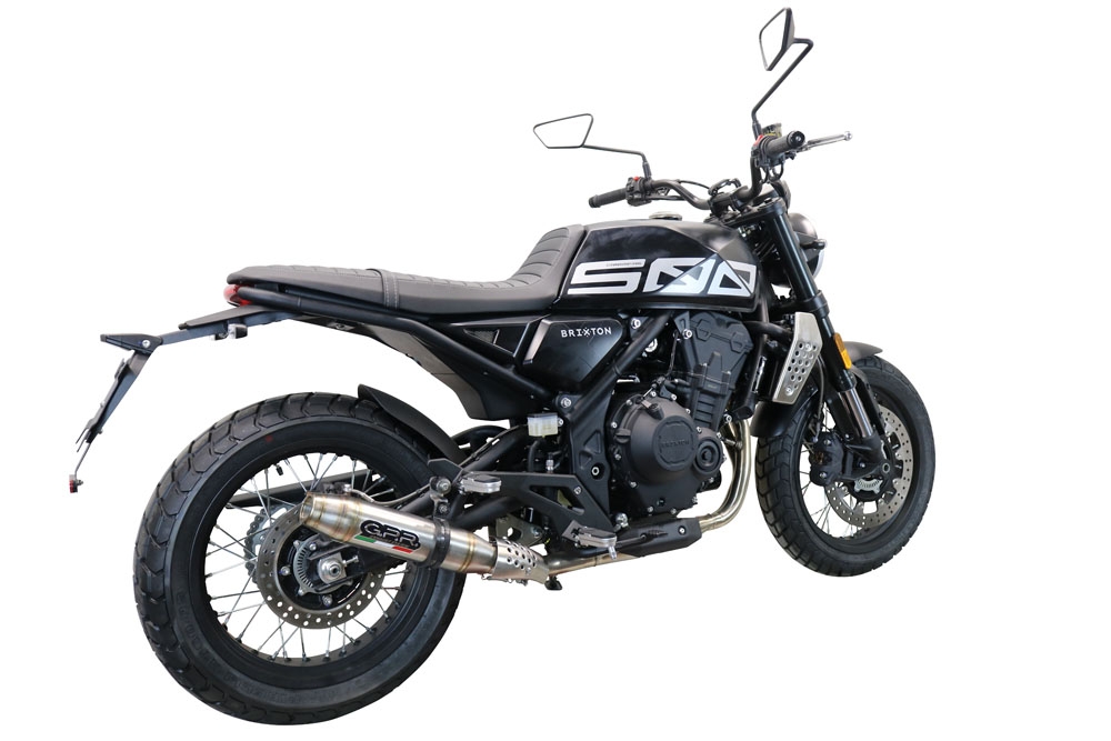 Escape compatível com Brixton CroSsfire 500 X 2020-2021, Deeptone Inox, Escape legal, homologado, silenciador com db killer removível e tubo de ligação específico 