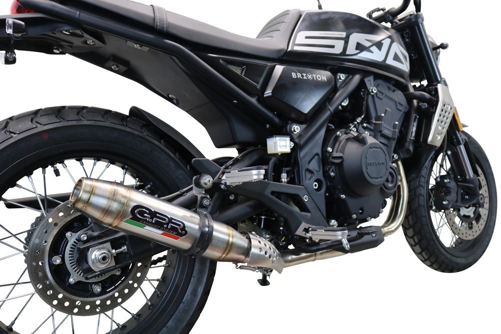 Escape compatível com Brixton CroSsfire 500 X 2020-2021, Deeptone Inox, Escape legal, homologado, silenciador com db killer removível e tubo de ligação específico 
