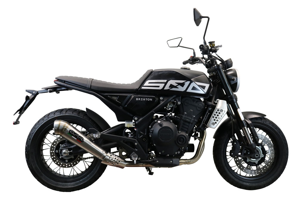 Escape compatível com Brixton CroSsfire 500 X 2022-2023, Powercone Evo, Escape legal, homologado, silenciador com db killer removível e tubo de ligação específico 