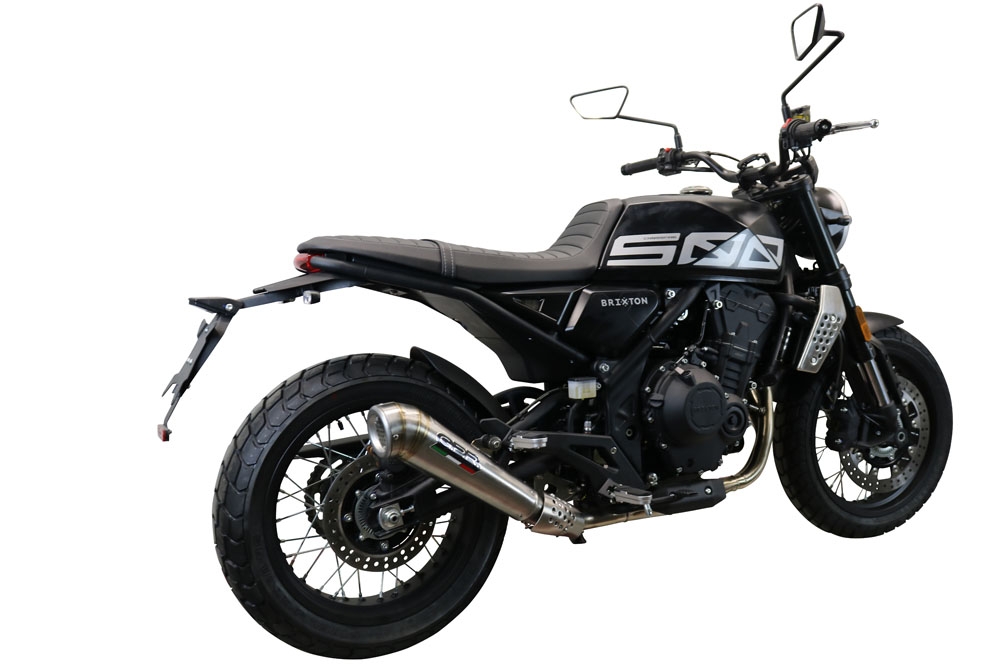 Escape compatível com Brixton CroSsfire 500 X 2022-2023, Powercone Evo, Escape legal, homologado, silenciador com db killer removível e tubo de ligação específico 