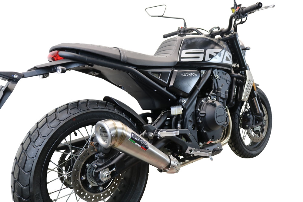 Escape compatível com Brixton CroSsfire 500 X 2022-2023, Powercone Evo, Escape legal, homologado, silenciador com db killer removível e tubo de ligação específico 