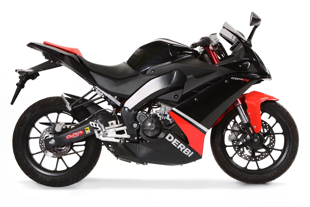 GPR escape compatível com  Derbi Gpr 125 2009-2010, Alluminio Ghost, Sistema homologado com catalisador linha completa, silencioso mais coletor 