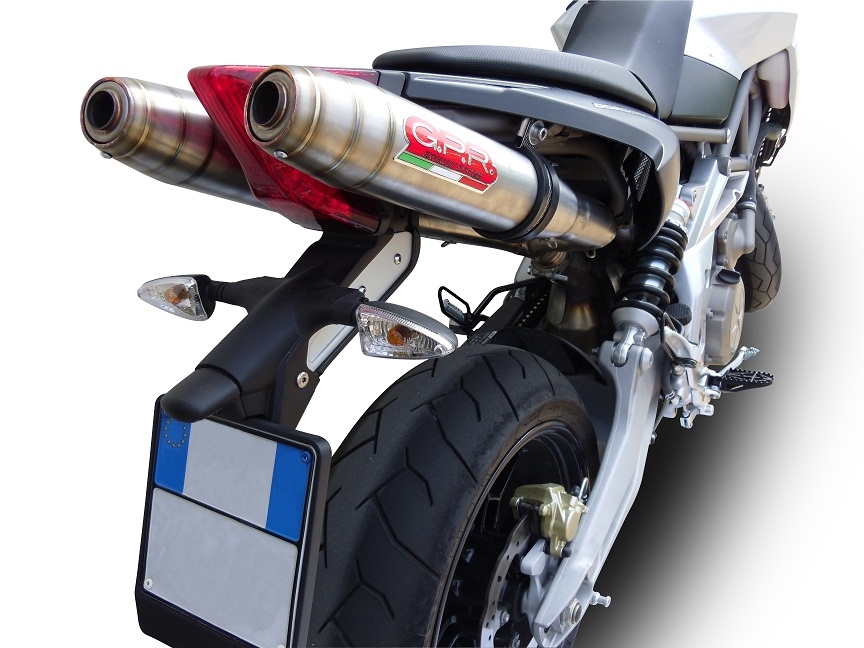 Escape compatível com Aprilia Dorsoduro 900 2017-2020, Deeptone Inox, Escapamento racing, duplo silencioso, com tubos de conexão, artigo sem homologação 