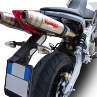 Escape compatível com Aprilia Dorsoduro 900 2017-2020, Deeptone Inox, Escapamento racing, duplo silencioso, com tubos de conexão, artigo sem homologação 