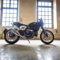 Escape compatível com Ducati Scrambler 800 2017-2020, Deeptone Inox, Escape duplo, não legal para os países membros da UE, incluindo db killers removíveis e tubos de ligação 