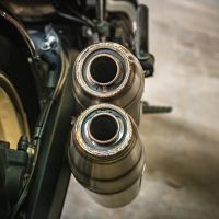 Escape compatível com Ducati Scrambler 800 2017-2020, Deeptone Inox, Escape duplo, não legal para os países membros da UE, incluindo db killers removíveis e tubos de ligação 