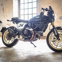 Escape compatível com Ducati Scrambler 800 2017-2020, Furore Nero, Escape homologado, legal para mercados NÃO europeus, incluindo tubo de ligação e db killer removível 