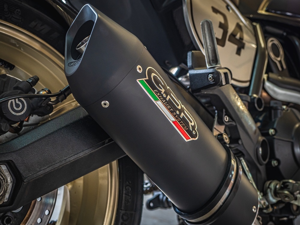 Escape compatível com Ducati Scrambler 800 2017-2020, Furore Nero, Escape homologado, legal para mercados NÃO europeus, incluindo tubo de ligação e db killer removível 