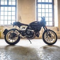 GPR escape compatível com  Ducati Scrambler 800  2017-2020, New Grand Prix Evo Titanium, Escape homologado, legal para mercados NÃO europeus, incluindo tubo de ligação e db killer removível 