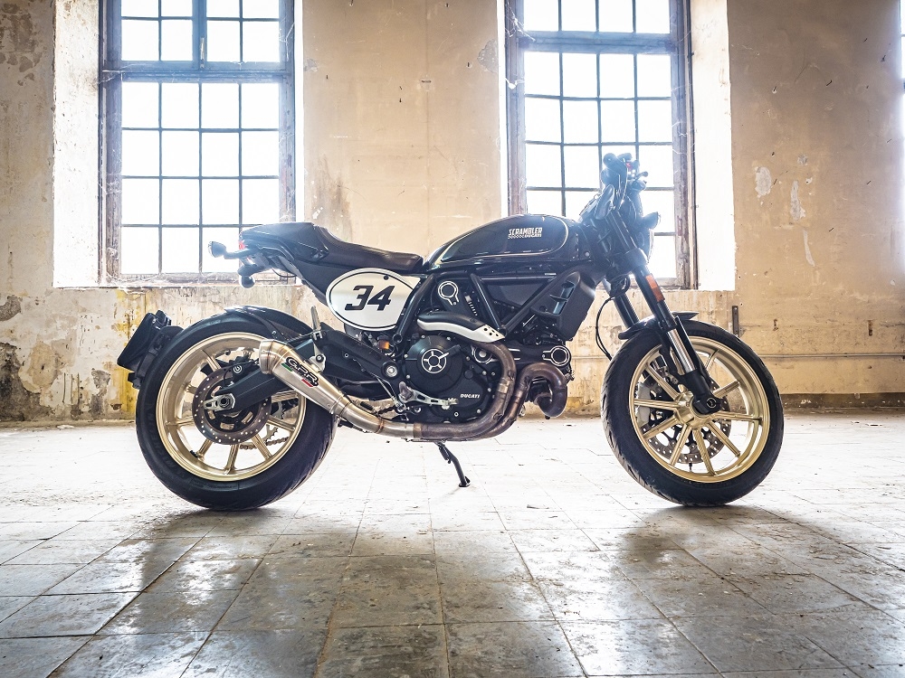 Escape compatível com Ducati Scrambler 800 2015-2016, Powercone Evo, Escape legal, homologado, silenciador com db killer removível e tubo de ligação específico 