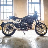 Escape compatível com Ducati Scrambler 800 2015-2016, Powercone Evo, Escape legal, homologado, silenciador com db killer removível e tubo de ligação específico 