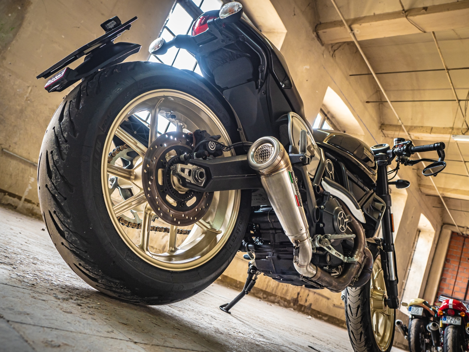 Escape compatível com Ducati Scrambler 800 2015-2016, Powercone Evo, Escape legal, homologado, silenciador com db killer removível e tubo de ligação específico 