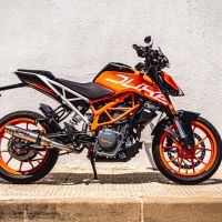 Escape compatível com Ktm Duke 250 2017-2020, Deeptone Inox, Escape legal, homologado, silenciador com db killer removível e tubo de ligação específico 