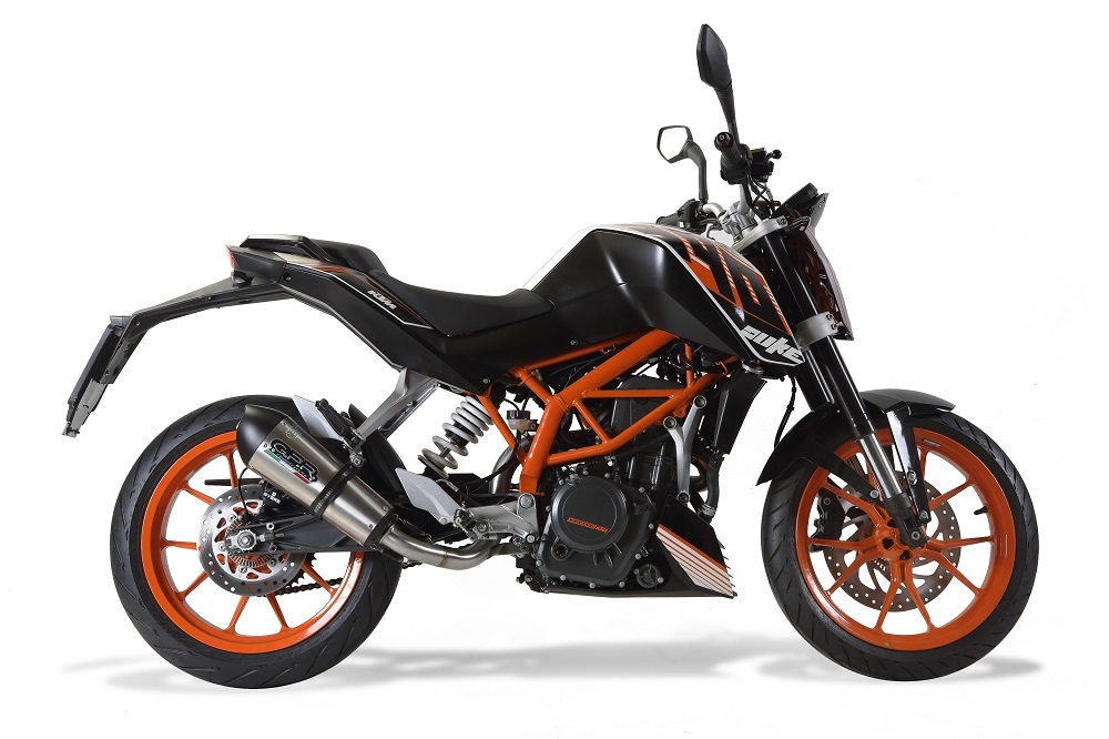 GPR escape compatível com  Ktm Duke 390 2013-2016, New Grand Prix Evo Titanium, Escape legal, aprovado, com db killer removível, tubo de conexão e conversor catalítico 