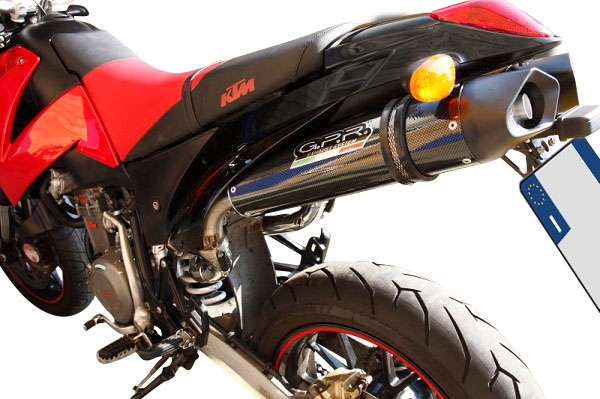 Escape compatível com Ktm Duke II 2000-2006, Furore Nero, Par de silenciosos de escape homologadas, com db killer removível e tubos de ligação específicos 