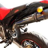 Escape compatível com Ktm Duke II 2000-2006, Furore Nero, Par de silenciosos de escape homologadas, com db killer removível e tubos de ligação específicos 