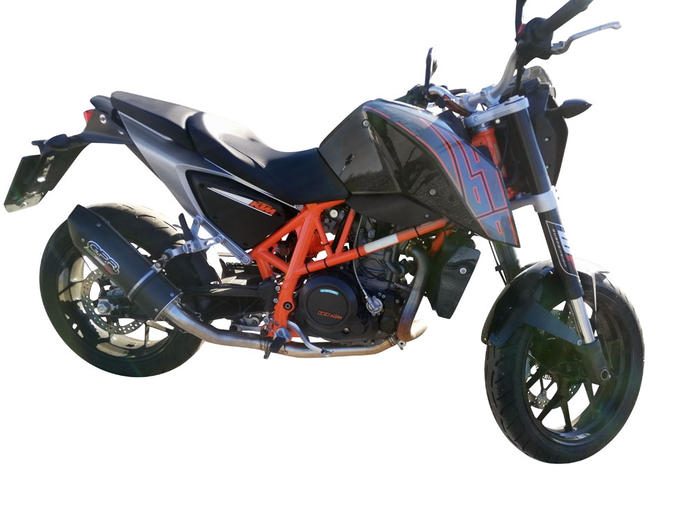 Escape compatível com Ktm Duke 690 2017-2020, Furore Evo4 Nero, Escape legal, homologado, silenciador com db killer removível e tubo de ligação específico 