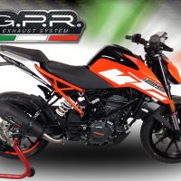 GPR escape compatível com  Ktm Duke 390 2017-2020, New Grand Prix Evo Black Titanium, Escape legal, homologado, silenciador com db killer removível e tubo de ligação específico 
