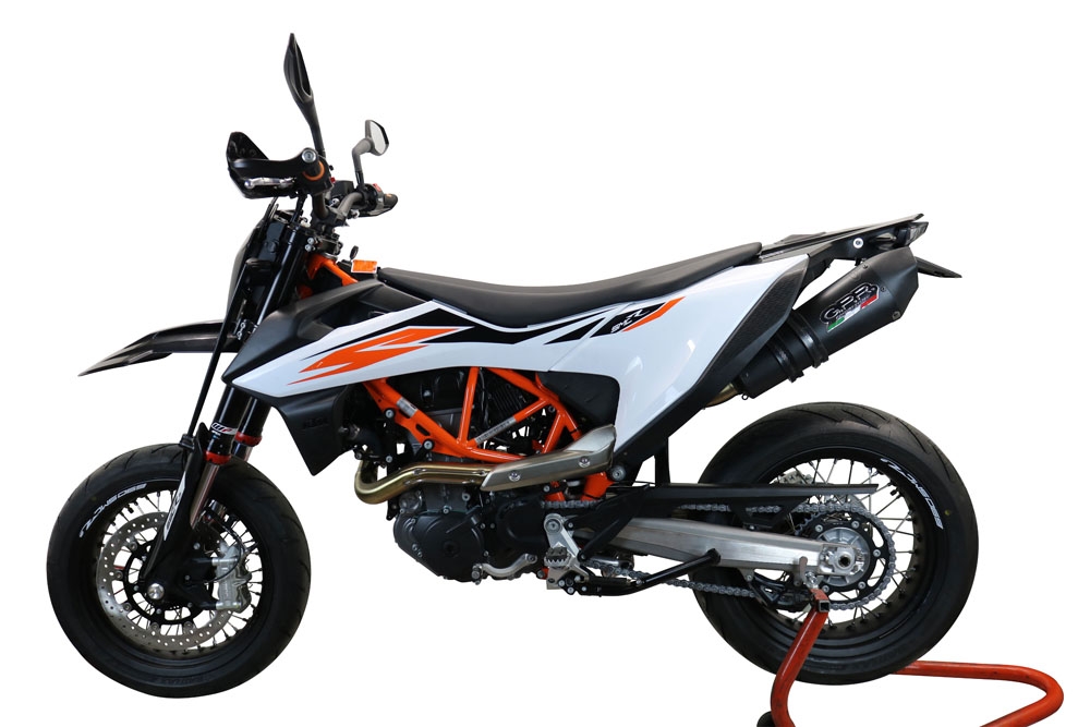 GPR escape compatível com  Ktm Enduro 690 R 2021-2024, New Grand Prix Evo Black Titanium, Escape legal, aprovado, com db killer removível, tubo de conexão e conversor catalítico 