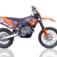 GPR escape compatível com  Ktm XCW 400 2012-2016, New Grand Prix Evo Titanium, Escape legal, homologado, silenciador com db killer removível e tubo de ligação específico 