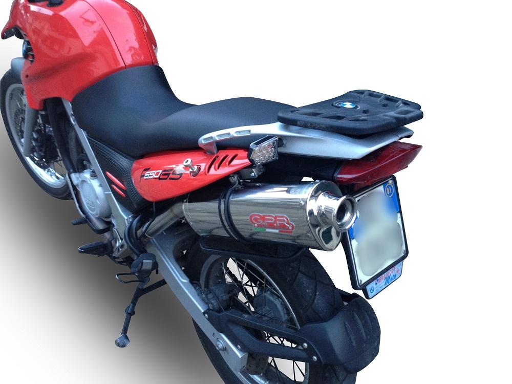 Escape compatível com Bmw F 650 Gs 2004-2013, Trioval, Escape legal, homologado, silenciador com db killer removível e tubo de ligação específico 
