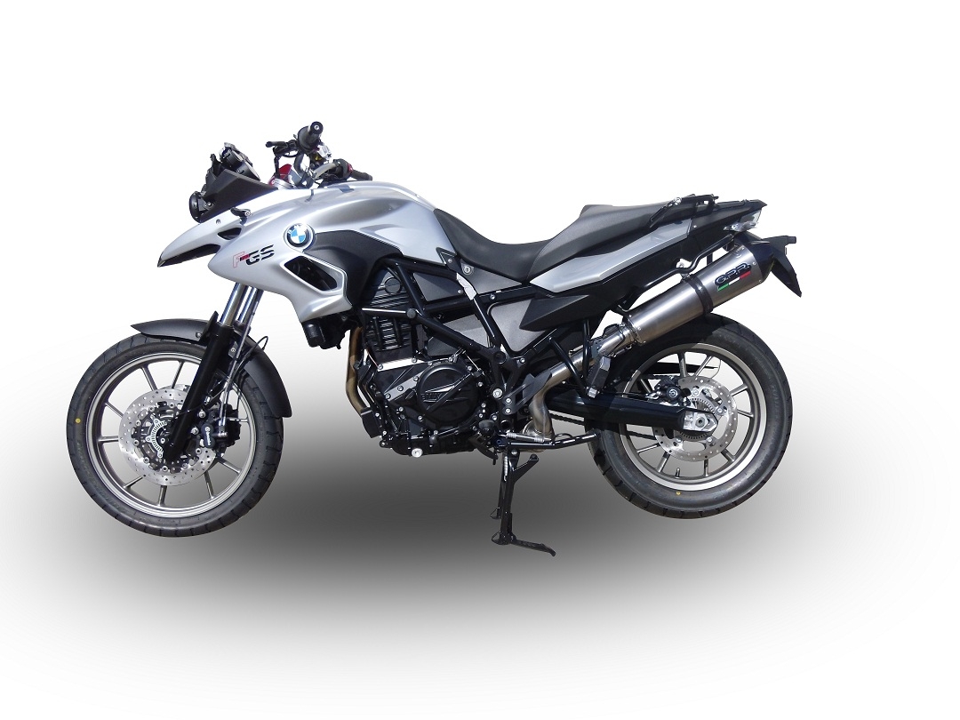 GPR escape compatível com  Bmw F 700 Gs 2011-2015, New Grand Prix Evo Titanium, Escape legal, homologado, silenciador com db killer removível e tubo de ligação específico 